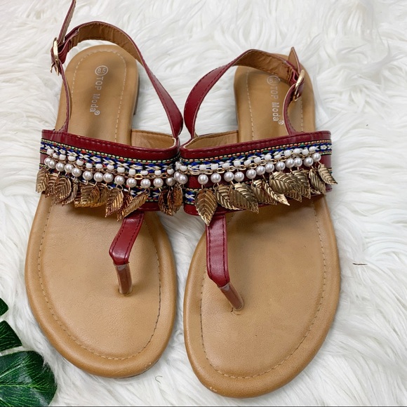 TOP Moda Shoes - Top Moda Ankle Slingback Boho Tstrap Sandals Shoes TOP Moda Shoes - Top Moda Ankle Slingback Boho Tstrap Sandals Shoes